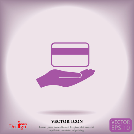 credit card holding vector iconのイラスト素材