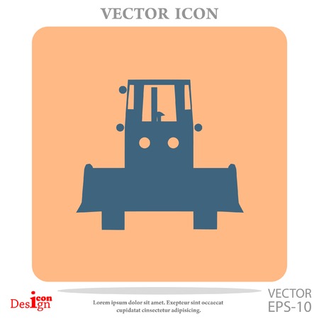 bulldozer vector iconのイラスト素材