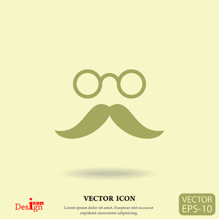 mustache and eyeglasses vector iconのイラスト素材
