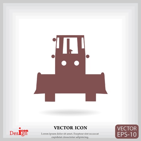 bulldozer vector iconのイラスト素材