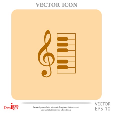 music key and keyboard vector iconのイラスト素材