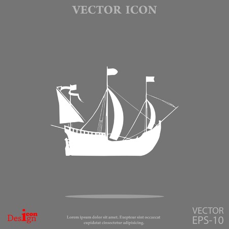sailing ship vector iconのイラスト素材