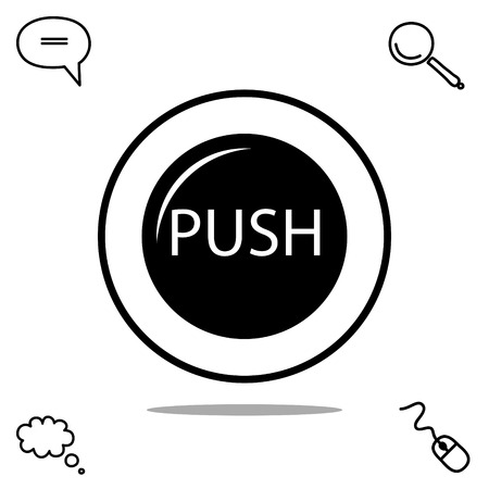 A push button vector icon.