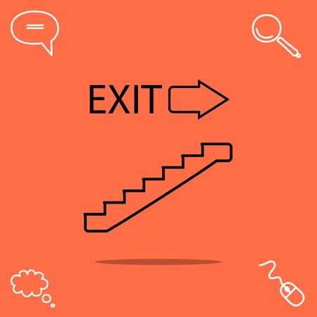 Exit vector iconのイラスト素材