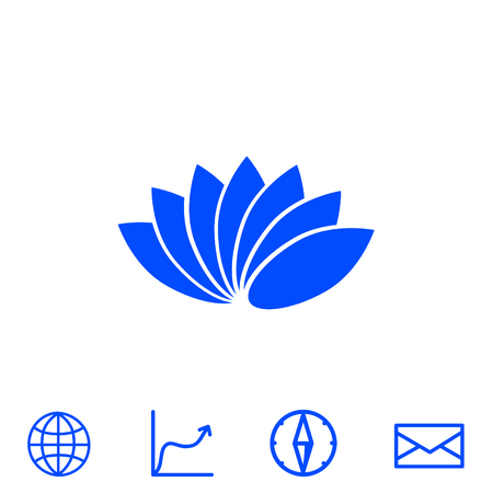 lotus vector iconのイラスト素材