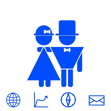lucky family vector iconのイラスト素材
