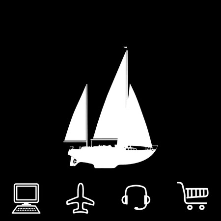 luxury yacht vector iconのイラスト素材