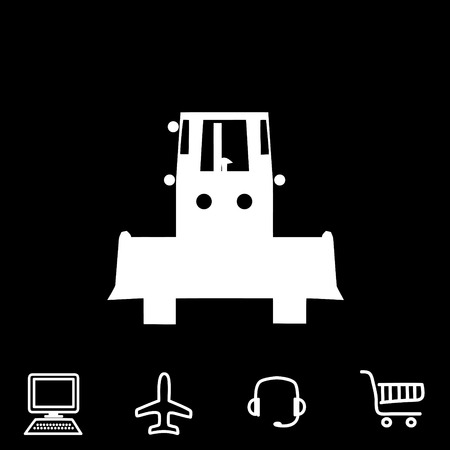 bulldozer vector iconのイラスト素材