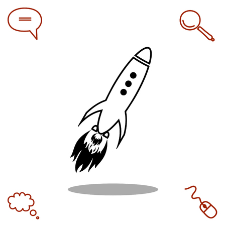 rocket vector iconのイラスト素材