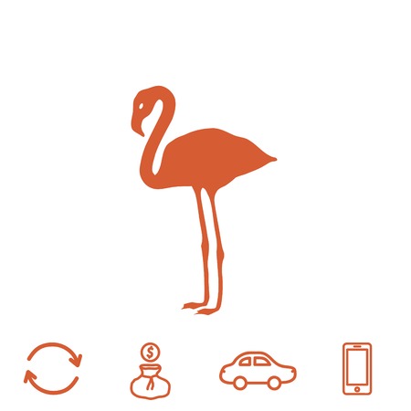 flamingo vector iconのイラスト素材