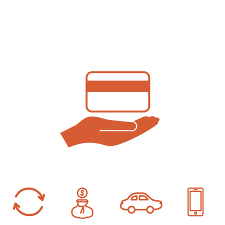 credit card holding vector iconのイラスト素材