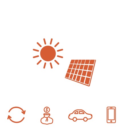 solar panel vector iconのイラスト素材