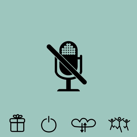 turn off microphone vector iconのイラスト素材
