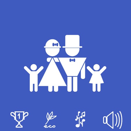 lucky family: father, mother, son, daughter vector iconのイラスト素材