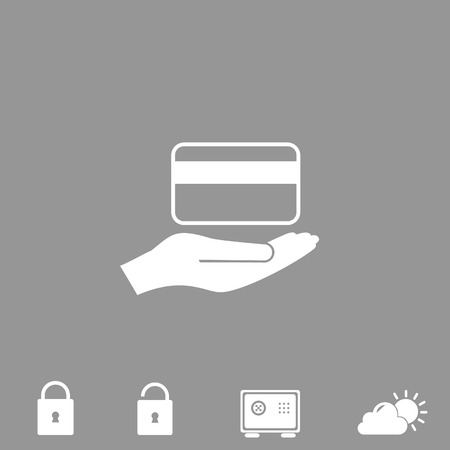 credit card holding vector iconのイラスト素材