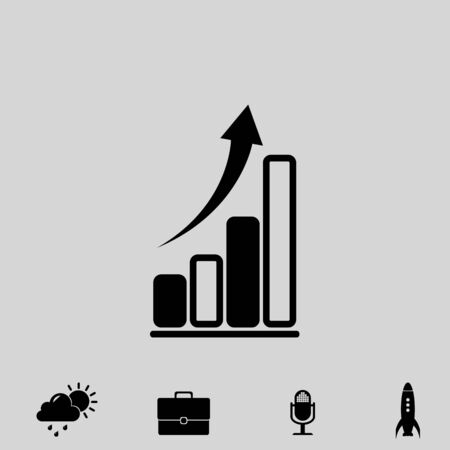 graph with arrow vector iconのイラスト素材