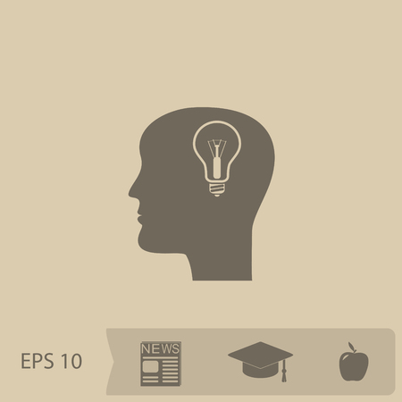 idea and man vector iconのイラスト素材