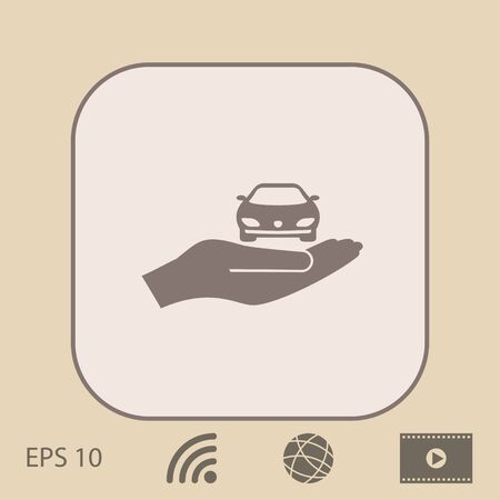 Car with hand iconのイラスト素材