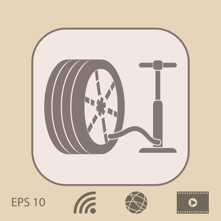 Pump and tire iconのイラスト素材