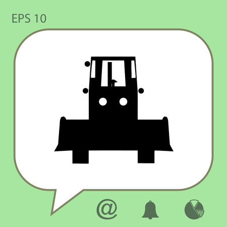 bulldozer vector iconのイラスト素材