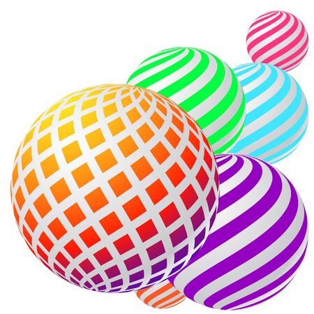 Abstract vector background. 3d sphere. Color vector illustration.のイラスト素材