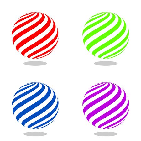 Abstract set of 3d ball. Color vector illustration.のイラスト素材