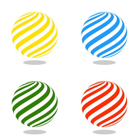 Abstract set of 3d ball. Color vector illustration.のイラスト素材