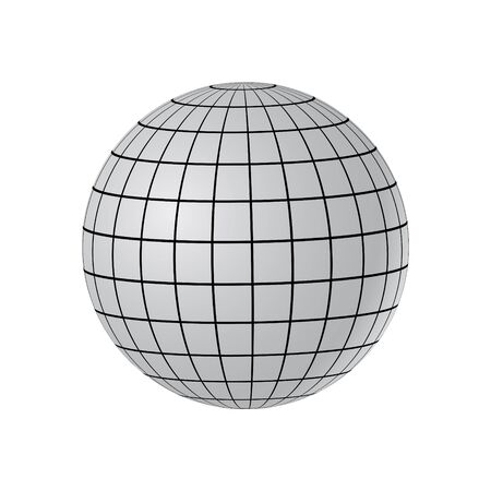 Illustration of abstract globe with meridians and parallels.のイラスト素材