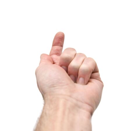 hand on white background 