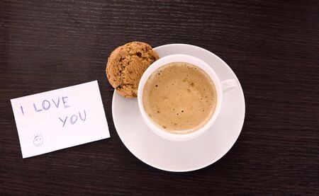 cappuccino coffee with loveの写真素材