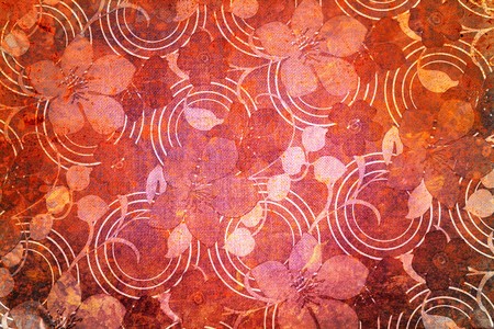 abstract vintage paper with flower motivesの写真素材