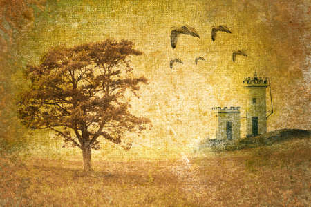 abstract vintage landscapeの写真素材