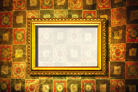 rusty wooden frame on abstract background
