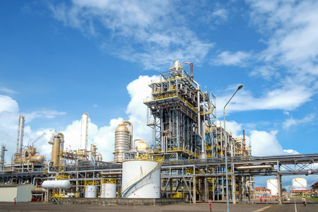 blue sky and refinery plantのeditorial素材