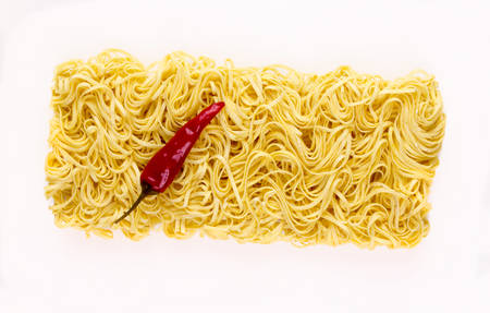 noodles with red chiliの写真素材