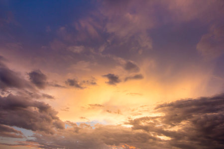 Stunning cloudy sunset sky background