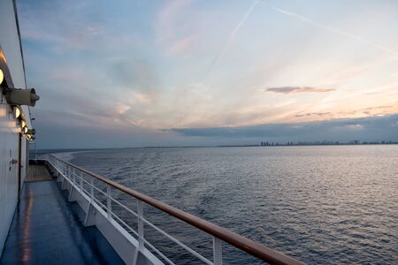 Ocean view from cruise ship at the evening