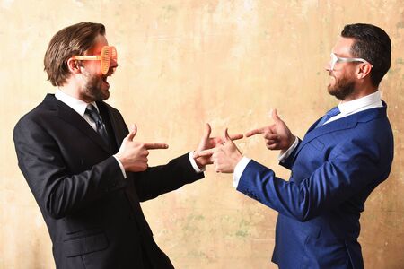 Boss and employee concept . Having party and celebrating in officeの写真素材