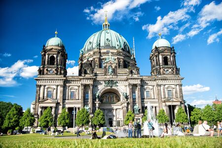 View of Berlin Cathedral in Berlin in beautiful summer dayの写真素材