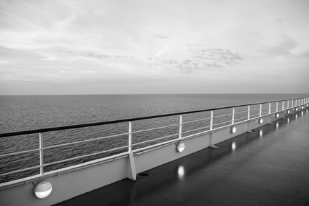 Ocean view from cruise ship at the eveningの写真素材