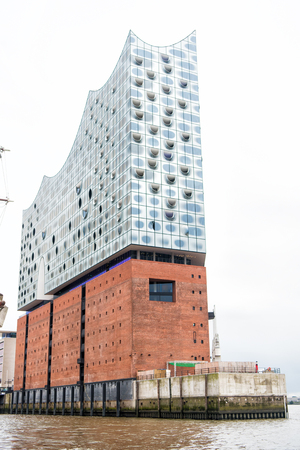 Elbe philharmonic hall or elbphilharmonie, concert hall in Hamburg, Germany. Attraction, entertainment, culture. Architecture, structure, design. Vacation, travel, wanderlustのeditorial素材