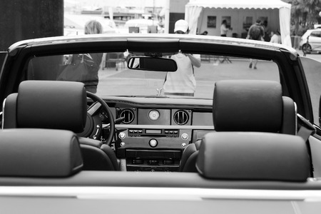 MONTE CARLO, MONACO - April 8, 2010: Motor car Rolls-Royce Phantom Drophead Coupe in the city street.のeditorial素材
