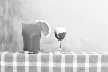 freshness tropical cocktail with alcohol shotの写真素材