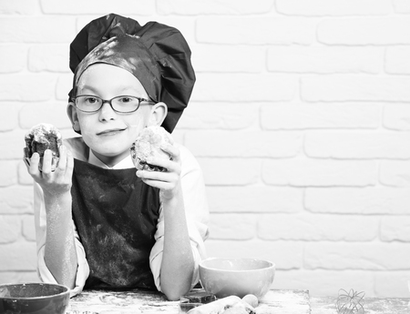 stained cute cook chef boyの写真素材