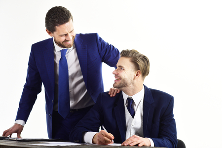 Happy business and employee benefits concept.の写真素材