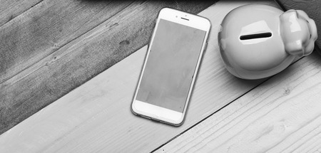 Banking and profit concept. Moneybox for coins with pig faceの写真素材