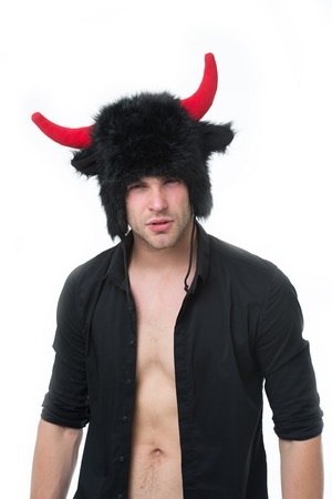 Keep cool and maintain composure. Man horns as devil or bull. Ignore provocation. Aggressive...