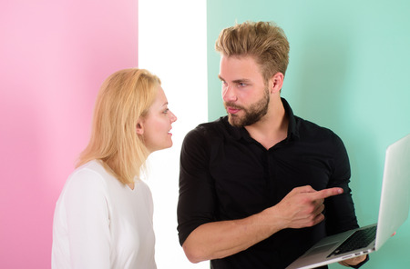 Client and designer discussing project. Design and visualisation concept. Modern design. Client...