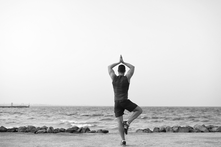 Find balance and unite with nature.の写真素材