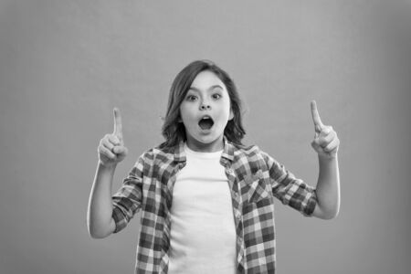 International childrens day. small kid fashion. Happy little girl. Beauty and fashion. small girl child with perfect hair. Childhood happiness. Searching for fashion muse.の写真素材